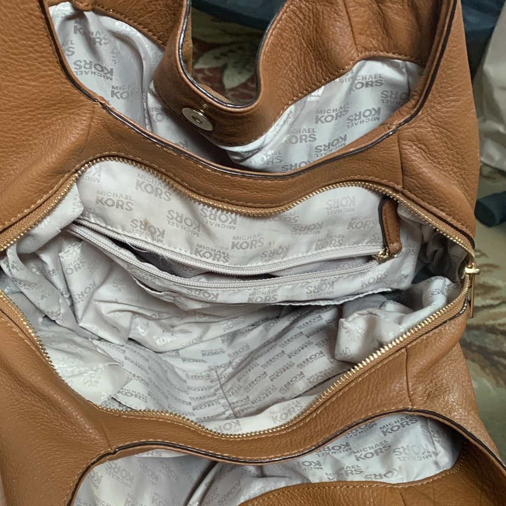 Michael Kors Tan Leather Hobo Bag - Picture 3 of 6